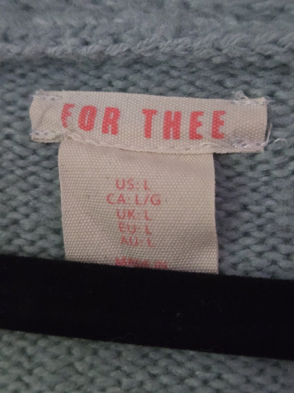 For Thee Light Mint Cable Knit V-Neck Cardigan Sweater with Rhinestone Buttons - Picture 7 of 8